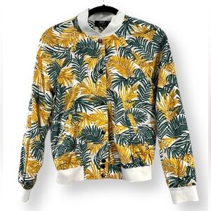 Wildfang Leafy Bomber Jacket - Yellow and Green